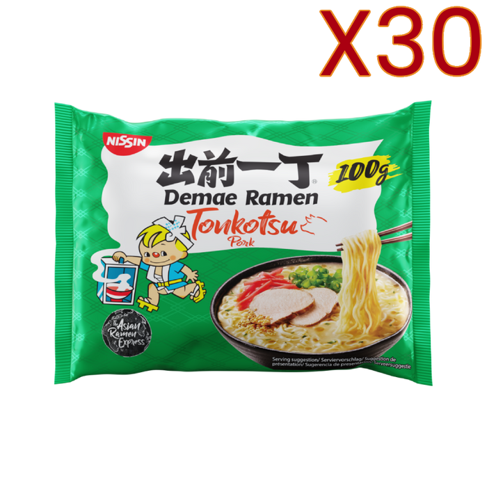 Nissin - Fideos Ramen Demae Tonkotsu 100g/500ml x30 BUNDLE