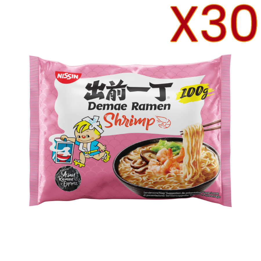日清 出前一丁 エビ 100g/500ml X30 BUNDLE | KIOKO 日本食料品店