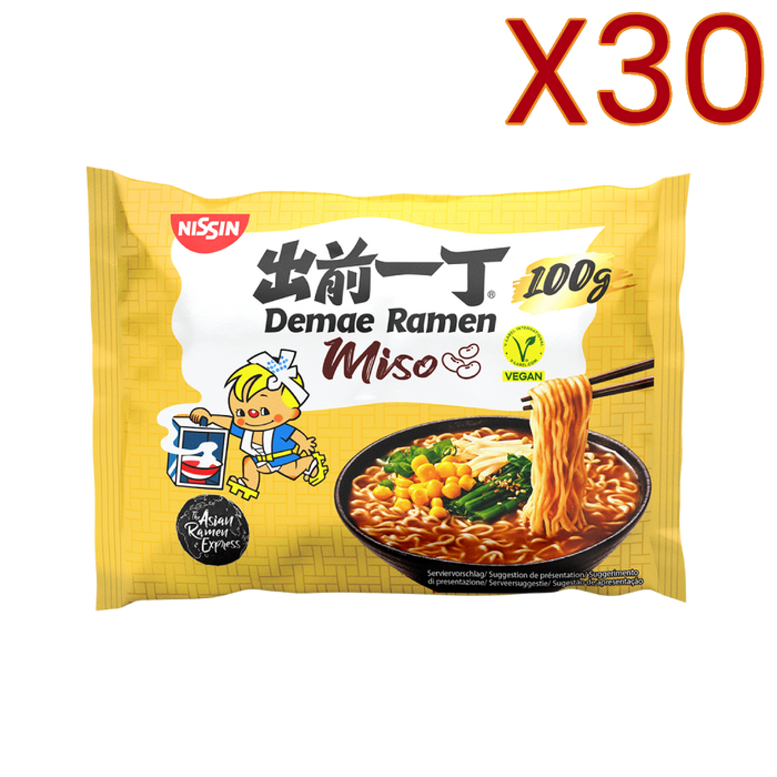 Nissin - Fideos Ramen Demae Miso 100G/500ml X30 BUNDLE
