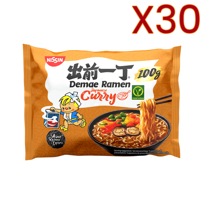 Nissin - Fideos Ramen Demae Curry Japonais 100G/500ml X30 BUNDLE