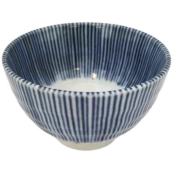 Porcelain teacup with striped pattern 9 x 5.8 cm