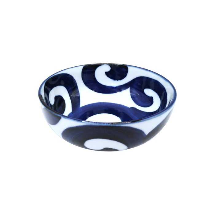 The toichi - Bol en porcelaine aux contours de pinceau vague 16.5 cm x 7 cm