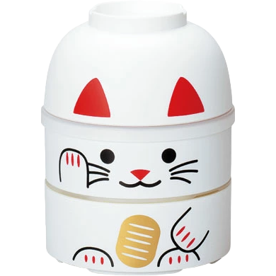 Hakoya - Glücksbringer Weißer Bento-Katzenbehälter 850 ml