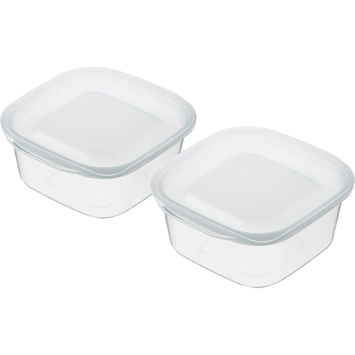 Basic Transparent Tupperware Inomata - Tupperware carré transparent 270ml 2P | KIOKO