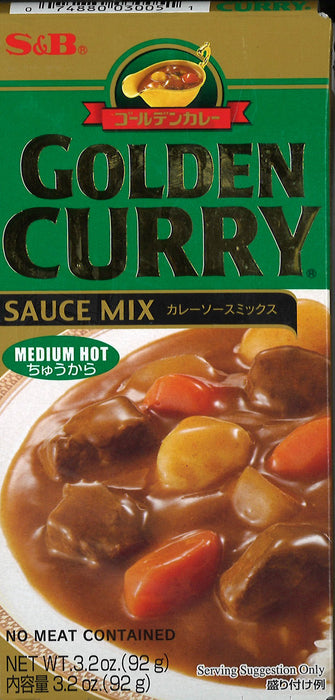 Curry japonés S & B Dorado Curry Chukara - 92 g